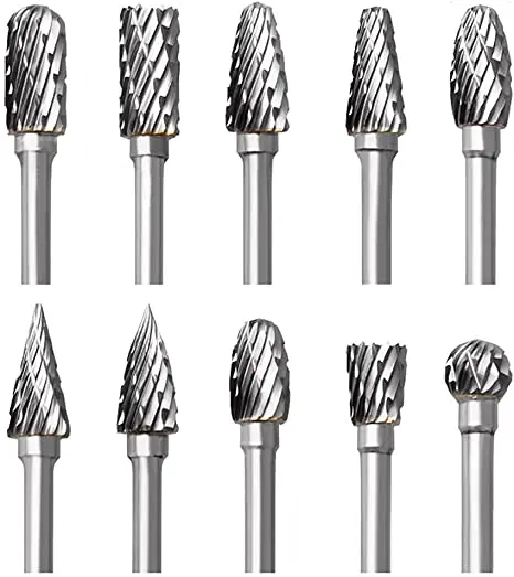  Different bur designs used for various surgical applications.